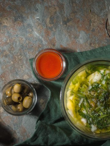 Portuguese Caldo Verde Soup With Roasted Garlic