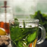 a mug of fresh mint tea