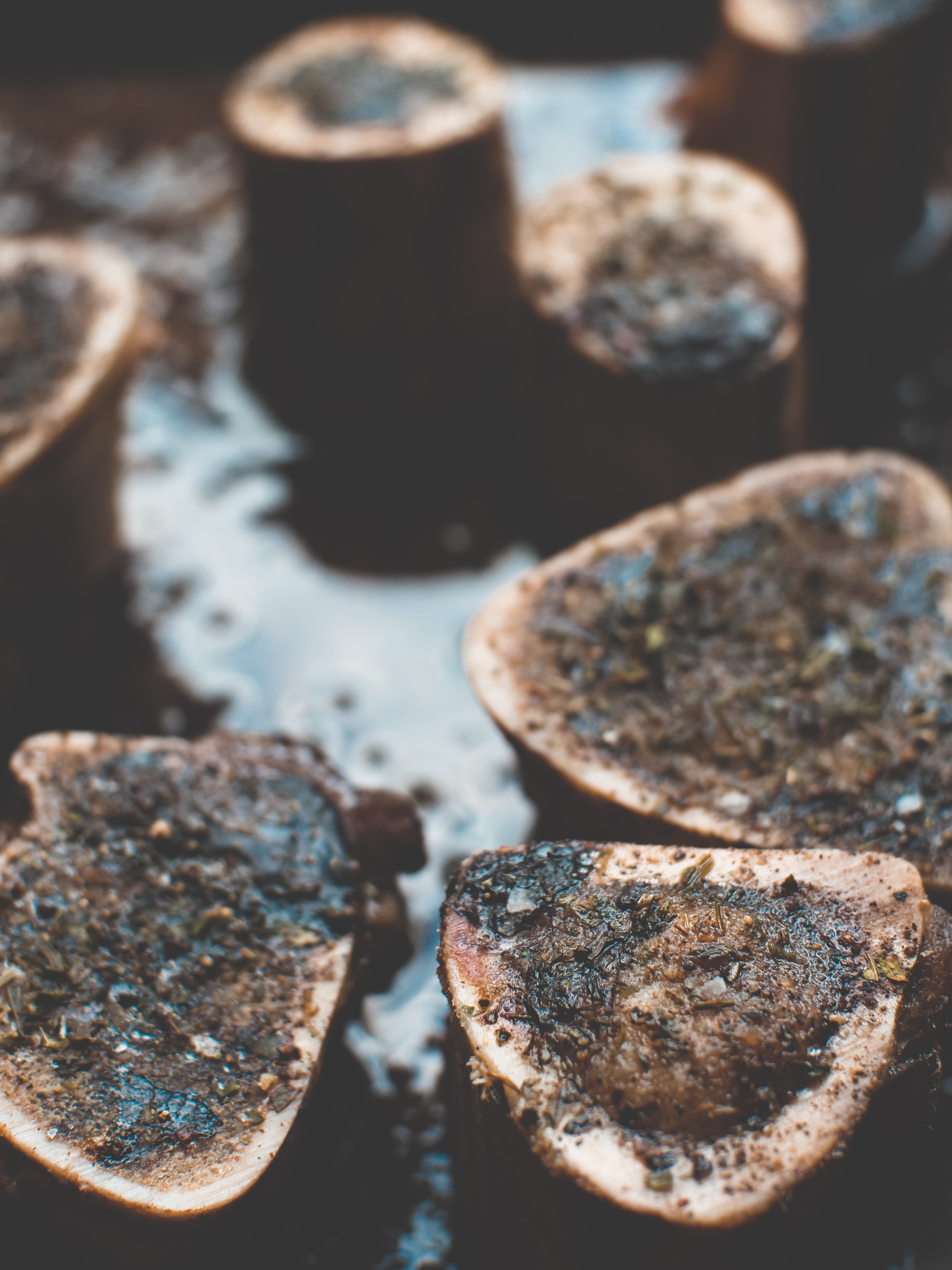 roasted beef marrow bones on baking sheet