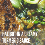 halibut fish in a turmeric sauce