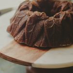 Pumpkin Spice Bundt Cake on cake stand