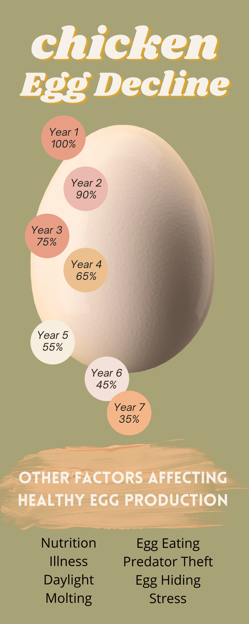 a chart indicating the annual egg decline production of hens