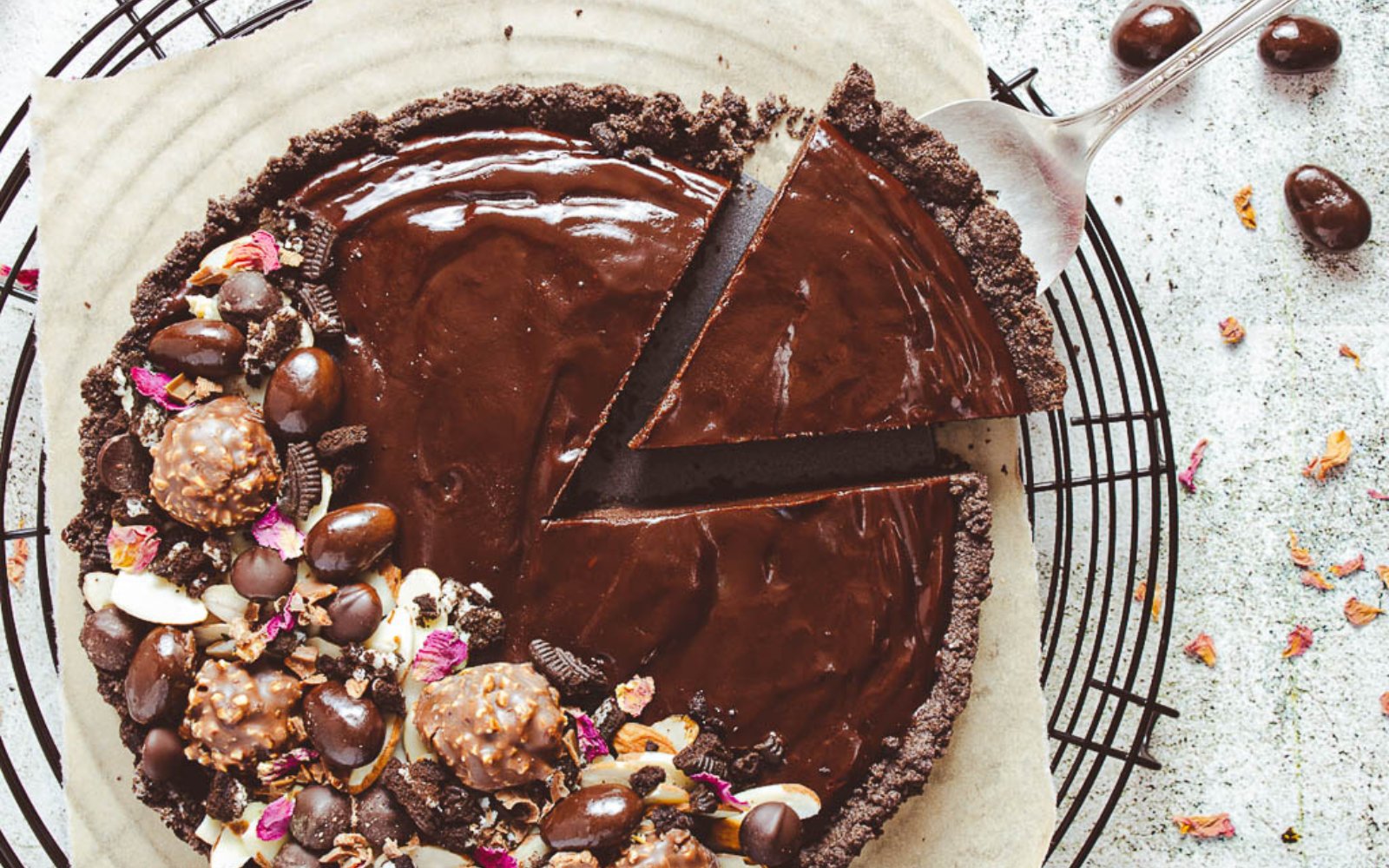 Chocolate ganche tart.