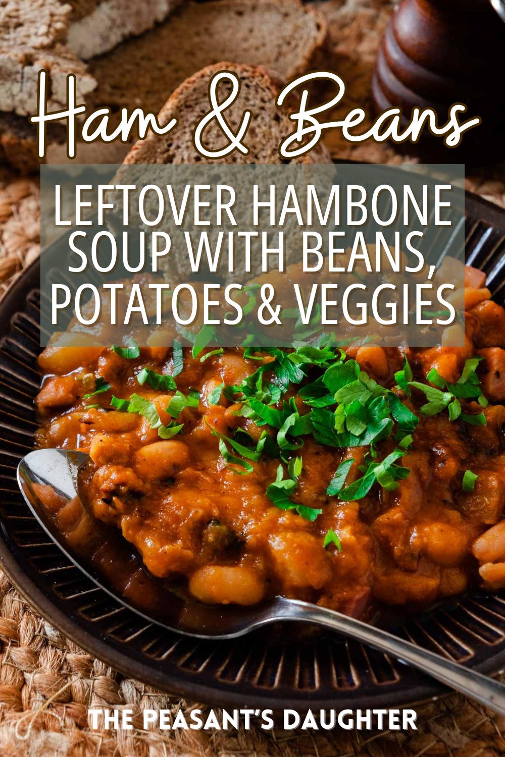 OldFashioned Leftover Ham Bone Soup With Beans The Peasant's Daughter