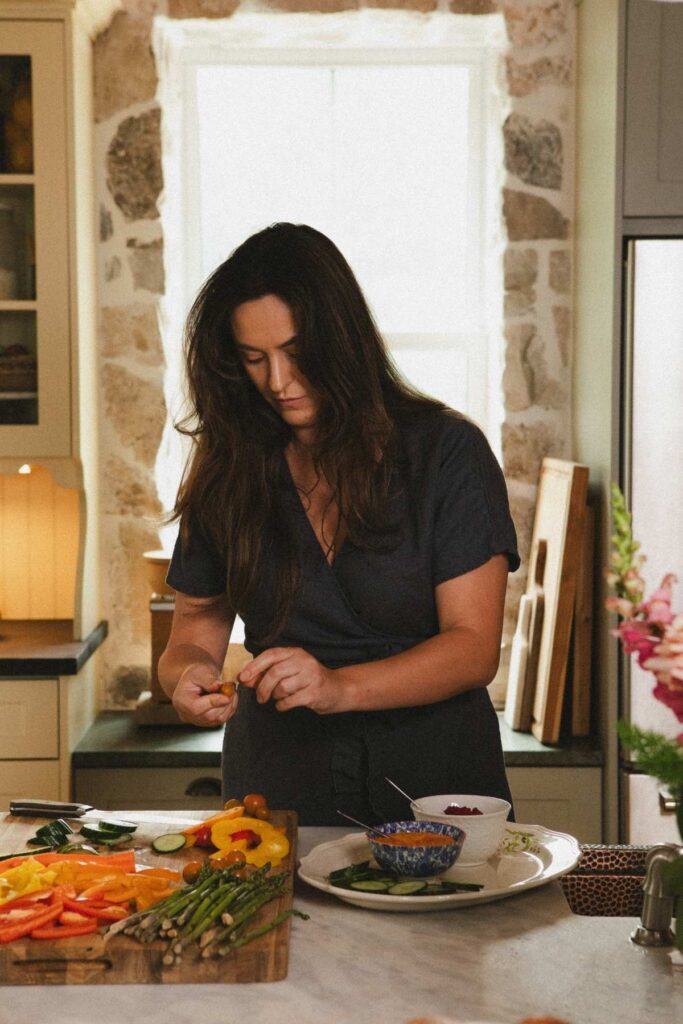 Meal prepping in the kitchen.