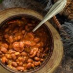 Bosnian bean soup in bowl.