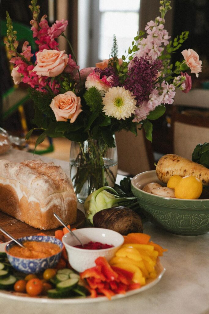A plethora of homemade foods and breads,
