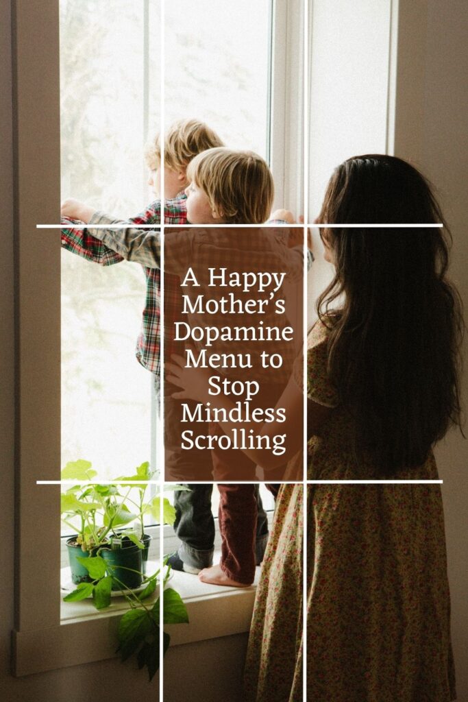 A woman with her two sons and husband at the dining room table getting ready to eat dinner.