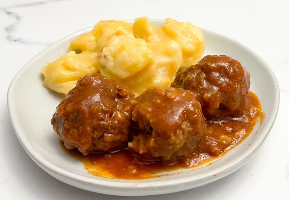 Saucy meatballs.