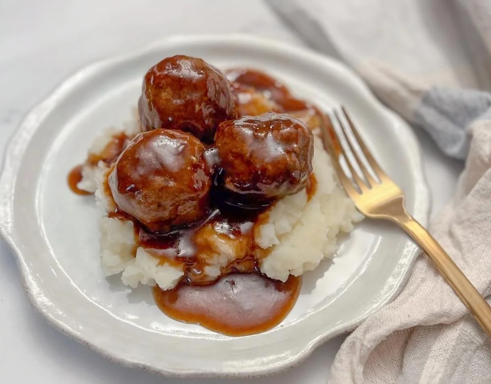 Saucy meatballs.