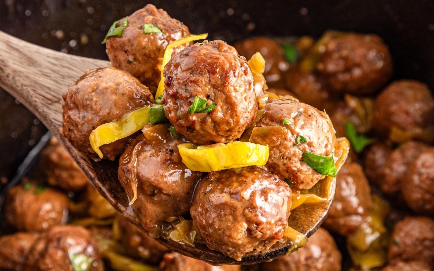 Saucy meatballs.